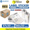 Label Paper Thermal CONTINUOUS ROLL Barcode Resi RUSFET 57mm / DUS