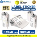 Sticker Label Thermal Paper CONTINUOUS ROLL Resi Barcode Olshop RUSFET