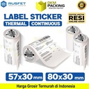 Sticker Label Thermal Paper CONTINUOUS ROLL Olshop Resi Barcode RUSFET