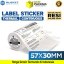 Sticker Label Thermal Paper CONTINUOUS ROLL Barcode Resi RUSFET 57mm