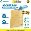 Sachet Bag Kraft Paper PREMIUM Metalizing FOOD GRADE Delkochoice 8x9cm