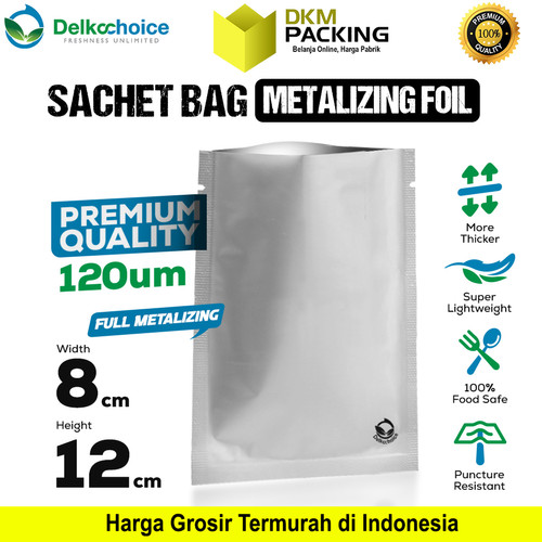 Sachet Bag PREMIUM Metalizing Foil Kemasan FOODGRADE 8x12 Delkochoice