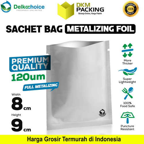 Sachet Bag PREMIUM Metalizing Foil Kemasan FOODGRADE 8x9cm Delkochoice