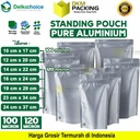 PURE ALUMUNIUM FOIL Standing Pouch Ziplock Kemasan Makanan Delkochoice