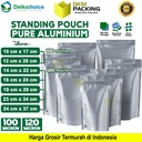 Standing Pouch PURE ALUMUNIUM FOIL Kemasan Makanan Ziplock Delkochoice