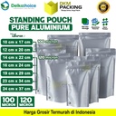 Standing Pouch PURE ALUMUNIUM FOIL Kemasan Ziplock Makanan Delkochoice