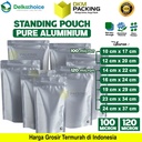 Standing Pouch PURE ALUMUNIUM FOIL Ziplock Kemasan Makanan Delkochoice