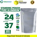 Standing Pouch PURE ALUMUNIUM FOIL Kemasan Ziplock Delkochoice 24x37cm