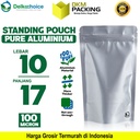 Standing Pouch PURE ALUMUNIUM FOIL Kemasan Ziplock Delkochoice 10x17cm