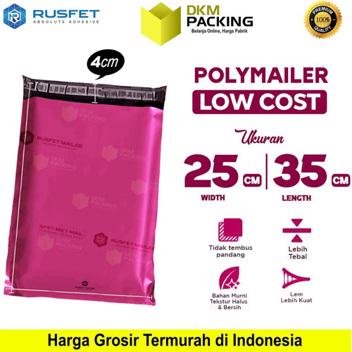 Plastik Polymailer PACK LOW COST Amplop Polimailer HITAM 15x25 RUSFET