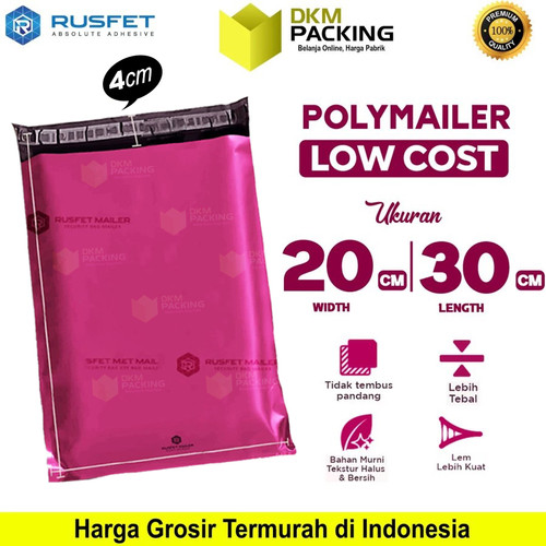 Plastik Polymailer PACK LOW COST Amplop Polimailer HITAM 28x40 RUSFET