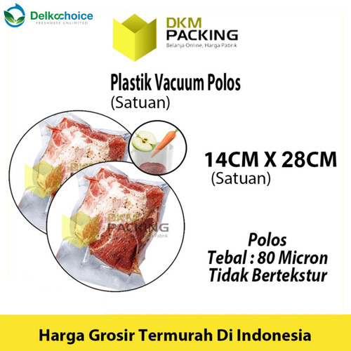 Plastik Vacuum Bag 14x28cm Vakum POLOS DELKOCHOICE Sealer Makanan