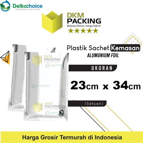 PLASTIK SACHET BAG 23X34CM KEMASAN SASET ALU FULLMETZ FOIL DELKOCHOICE