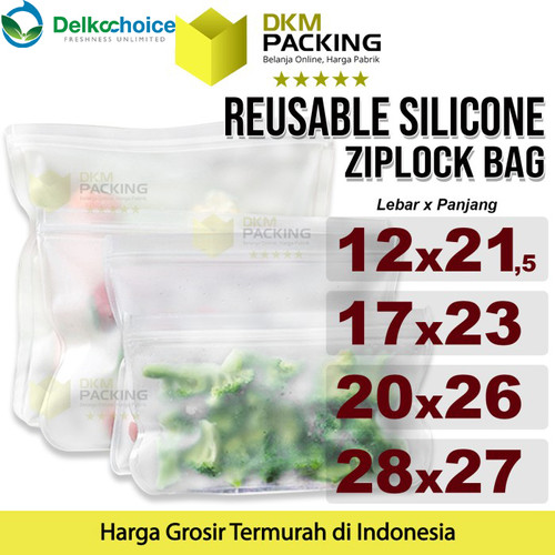 Reusable Silicone Ziplock Pouch Silikon Bag Klip DELKOCHOICE TERMURAH