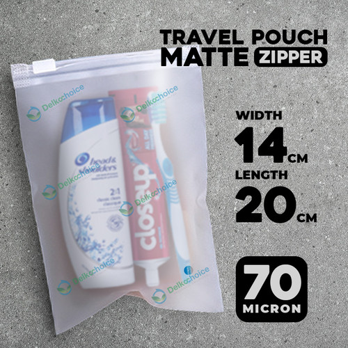 Plastik Traveling Pouch Matte POTRAIT Zipper Storage Organizer Bag