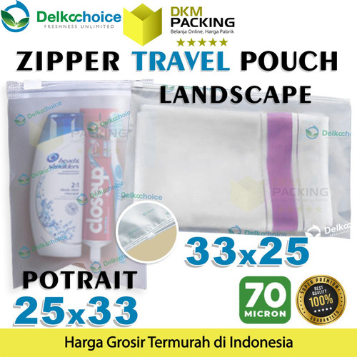 Plastik Traveling Pouch Matte 25cm 33cm Zipper Storage Organizer Bag