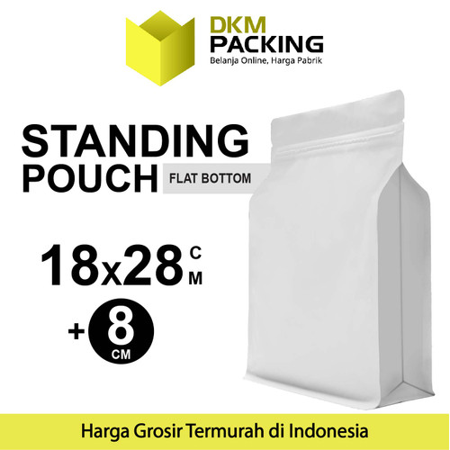 Flat Bottom 18x28cm Plastik Klip Standing Pouch Ziplock Kemasan