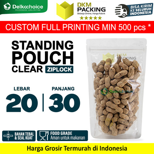 Standing Pouch 16x24cm HITAM MATTE WINDOW Plastik Kemasan DELKOCHOICE