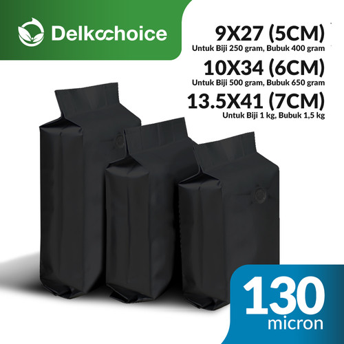 Standing Pouch HITAM 16x24cm WINDOW ZIPLOCK DELKOCHOICE ALU FOIL