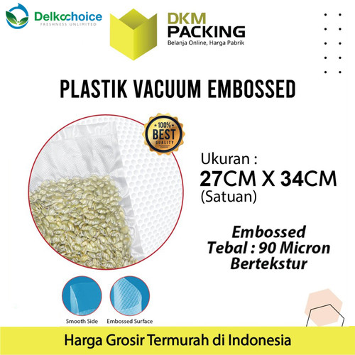 Vacuum Bag Makanan 27x34cm EMBOSS Plastik Vakum BINTIK DELKOCHOICE