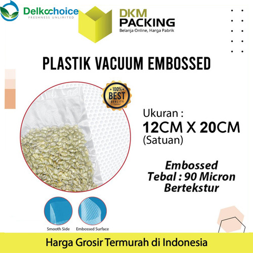 Vacuum Bag Makanan 12x20cm EMBOSS Plastik Vakum BINTIK DELKOCHOICE