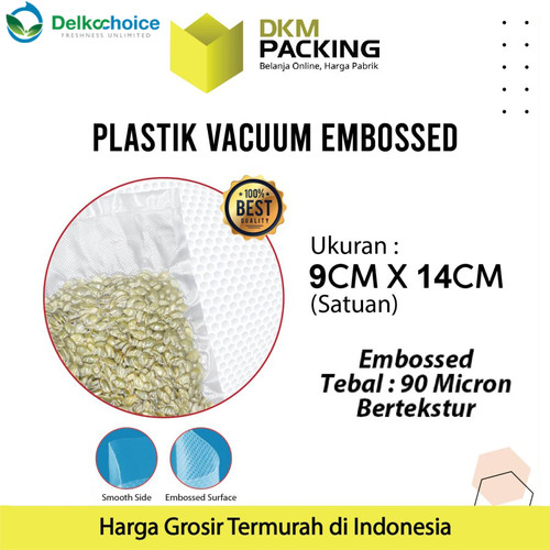 Vacuum Bag Makanan 7x12cm EMBOSS Plastik Vakum BINTIK DELKOCHOICE