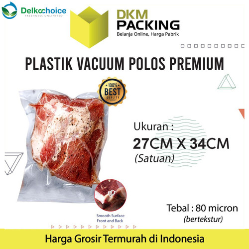 Vacuum Bag Makanan 27x34cm POLOS Plastik Vakum SMOOTH DELKOCHOICE