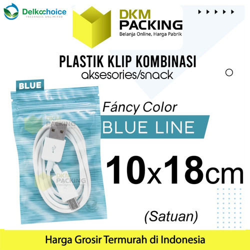 ZIPLOCK BAG BIRU 10x18cm PLASTIK KLIP KEMASAN AKSESORIS DELKOCHOICE