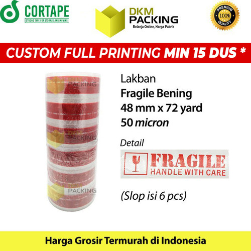 Lakban FRAGILE Bening 48mm Plakban Isolasi PREMIUM TERMURAH / SELOP