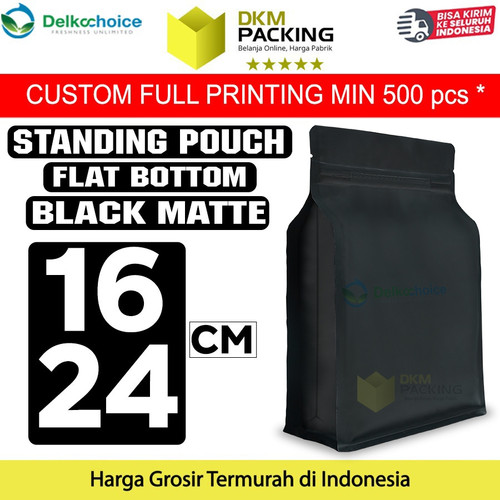 Plastik Klip Flat Bottom 16x24cm Standing Pouch Ziplock Kemasan