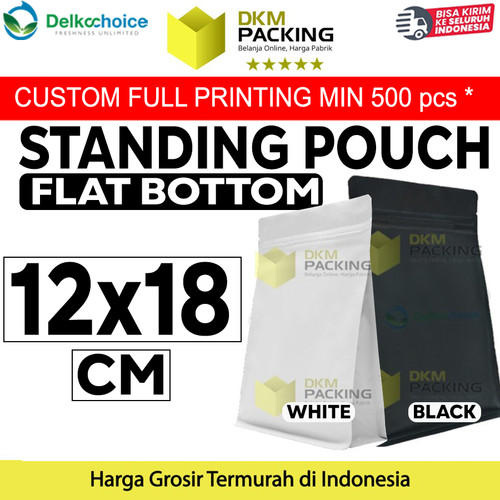 Plastik Klip Flat Bottom 12x18cm Standing Pouch Ziplock Kemasan