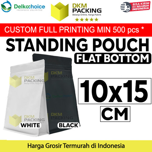 Plastik Klip Flat Bottom 10x15cm Standing Pouch Ziplock Kemasan