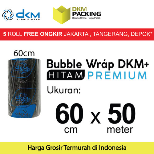 Plastik Bubble Wrap Hitam 60cm x 50m DKM PLUS Bubblewrap ROLL