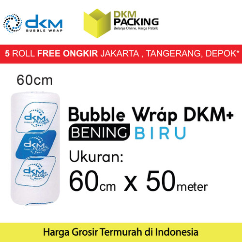 Plastik Bubble Wrap Bening 60cm x 50m DKM PLUS Bubblewrap / ROLL