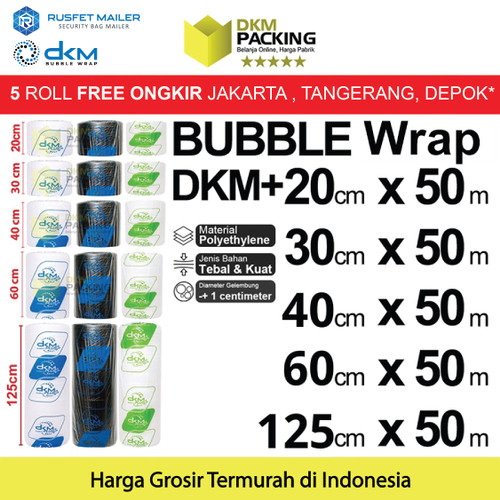 Plastik Bubblewrap 50Meter Bubble Wrap DKMPLUS PREMIUM TERMURAH / ROLL