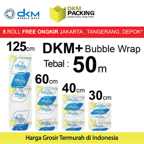 Plastik Bubble Wrap Bening 50Meter Bubblewrap DKMPLUS PREMIUM / ROLL