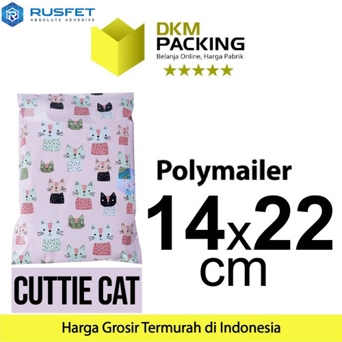 Polymailer 14x22cm Polimailer Amplop Plastik Packing Motif Cat /SATUAN