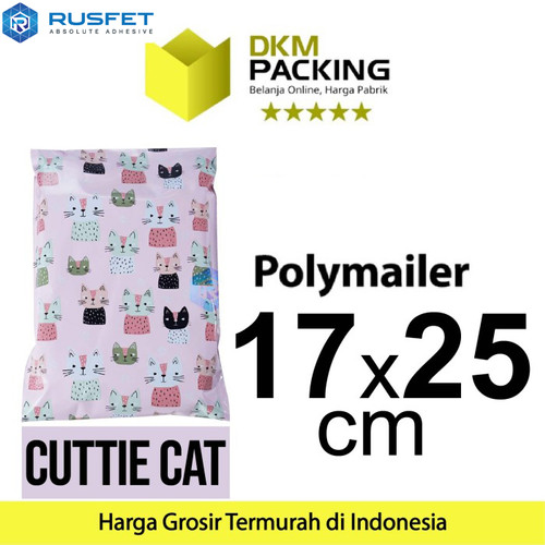 Polymailer 17x25cm Polimailer Amplop Plastik Packing Motif Cat /SATUAN