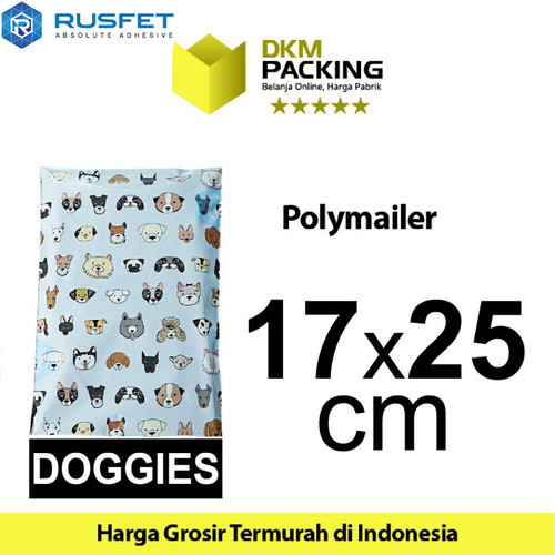 Polymailer 17x25cm Polimailer Amplop Plastik Packing Dog / SATUAN