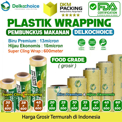 Plastik Cling Wrap JUMBO Sealer Food Wrapping Makanan DELKOCHOICE ROLL