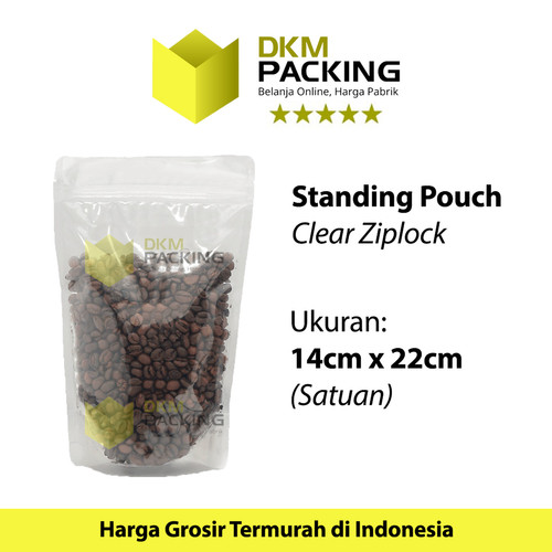 Plastik Klip Bening Standing Pouch Clear Ziplock Sealer Makanan