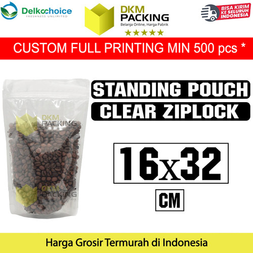 Standing Pouch Clear 16x32 Plastik Klip Bening Ziplock Sealer Makanan