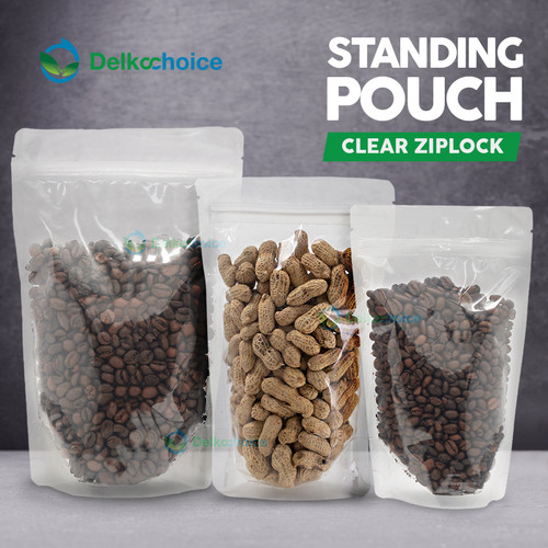 Standing Pouch Clear 12x20 Plastik Klip Bening Ziplock Sealer Makanan