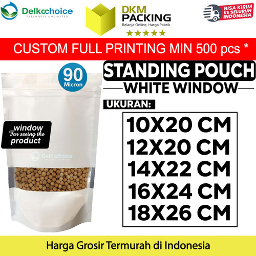 Plastik Klip Standing Pouch Window Ziplock Putih Sealer Makanan