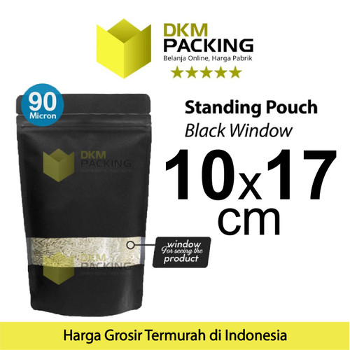 Plastik Klip Standing Pouch Black Window Ziplock Hitam Sealer Makanan