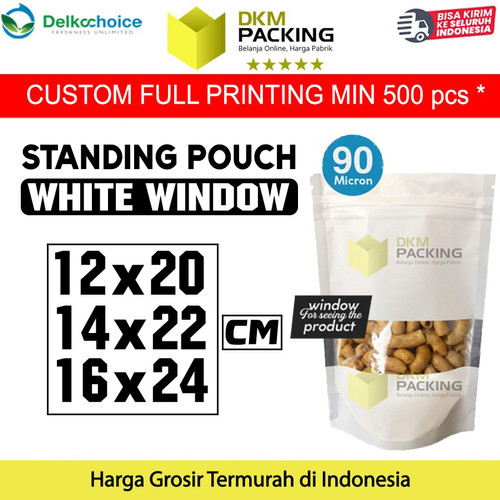 Plastik Klip Putih Standing Pouch Window Ziplock White Sealer Makanan