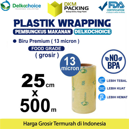 Plastik Cling Wrap 25cm x 500m FOOD GRADE BIRU Food Wrapping /SATUAN