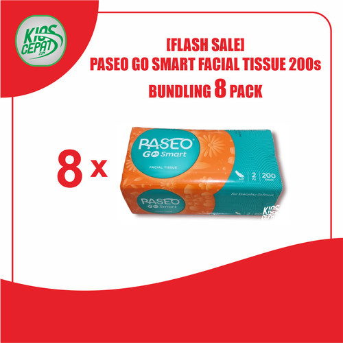 [FLASH SALE] Tissue PASEO GO SMART Facial 200s isi 8 Pack (PASEO GO)