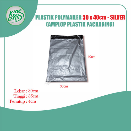 Plastik Polymailer 30 x 40cm - SILVER (Amplop Plastik Packaging)