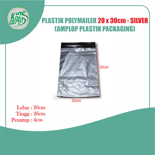 Plastik Polymailer 20 x 30cm - SILVER (Amplop Plastik Packaging)